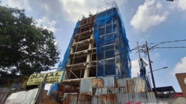 Lokasi proyek bangunan di Jalan TB Simatupang yang menewaskan 4 pekerja