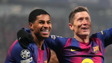 Marcus Rashford dan Robert Lewandowski