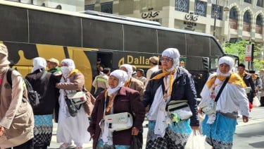 Jemaah haji Indonesia kloter pertama tiba di Madinah, Arab Saudi