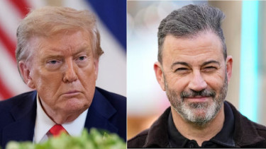Presiden AS Donald Trump dan Presenter Jimmy Kimmel