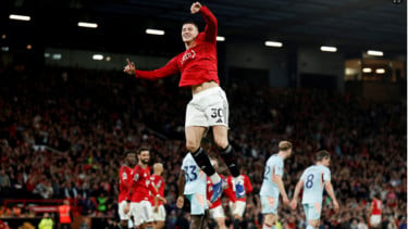 Pemain Manchester United Benjamin Sesko
