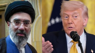 Kolase Foto Mojtaba Khamenei dan Donald Trump