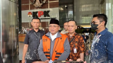 Eks Menteri Agama (Menag) Yaqut Cholil Qoumas di Gedung Merah Putih KPK
