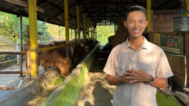 Ketua Koperasi Tani Ternak Literasi Sumbersari Tomi Distianto