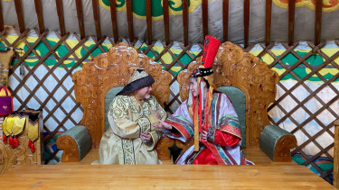 Ilustrasi masyarakat Mongolia.