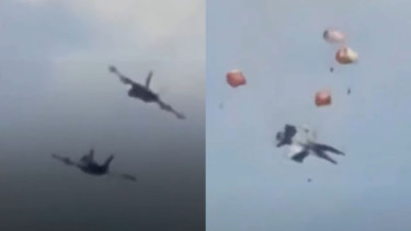 Detik-detik Dua Jet Tempur AS Bertabrakan di Udara