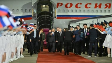 Presiden Rusia Vladimir Putin tiba di Beijing China jelang pertemuan dengan Xi Jinping