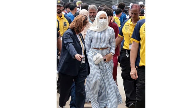 Rima Edbouche istri pemain PSG Ousmane Dembeles