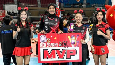 Megawati Hangestri saat masih berseragam Red Sparks.