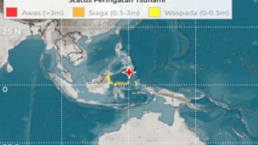 Titik gempa di Filipina dan perairan Sulawesi Utara