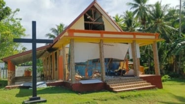 Kerusakan Gereja Masehi Injili Sangihe Talaud (GMIST) akibat terdampak gempa bumi Magnitudo 7.7