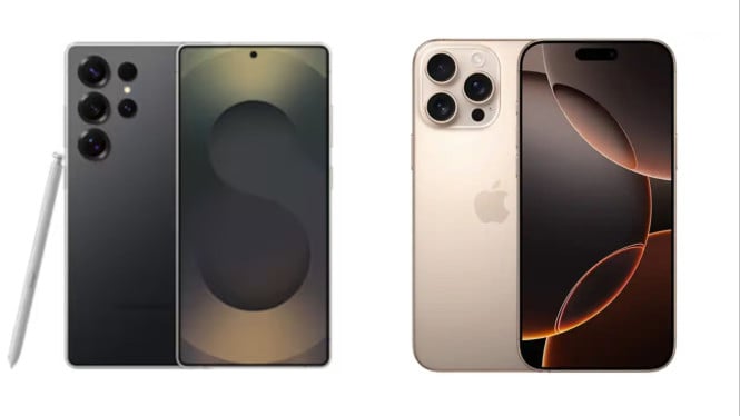 Samsung Galaxy S25 Ultra dan iPhone 16 Pro Max