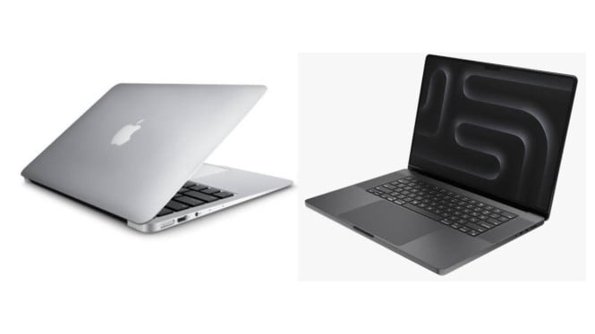 Ilustrasi macbook, 1. Preview Cepat dengan Tombol Spasi + Panah, 2. Split View untuk Bekerja Lebih Efisien, 3. Mode Gelap Otomatis Sesuai Waktu, 4. Kunci Layar Seketika dengan Satu Shortcut, 5. Pindah Antar Layar atau Space Lebih Cepat, 6. Buat Folder Pintasan di Dock, 7. Dikte Suara untuk Ngetik Otomatis, 8. Emoji dan Simbol Tersembunyi