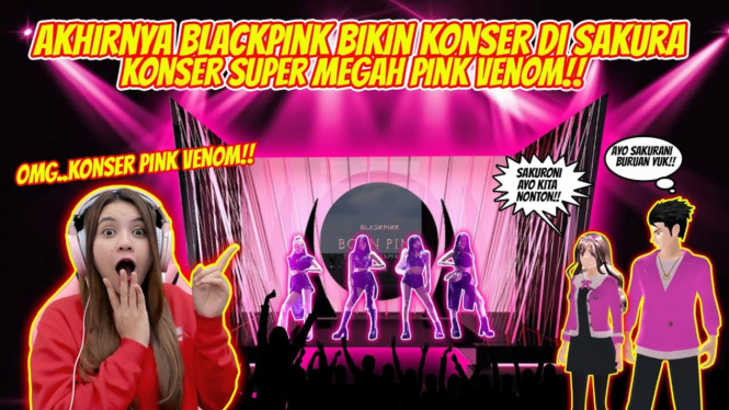 Nonton konsel BLACKPINK di Sakura School Simulator