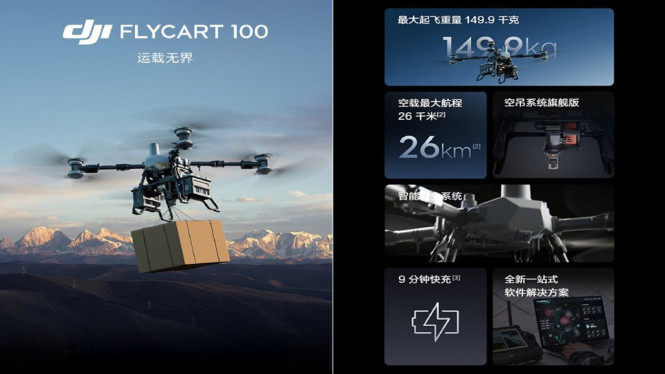 Drone DJI FlyCart 100, 1. Kapasitas Angkut Mencengangkan hingga 80 Kilogram, 2. Jarak Tempuh Fleksibel, 3. Baterai Tangguh dengan Fitur Hot-Swap, 4. Material dan Mesin Kelas Militer, 5. Bisa Terbang di Kondisi Ekstrem, 6. Sistem Navigasi dan Stabilitas Mumpuni, 7. Fitur Keselamatan Andal dengan Parasut Darurat, 8. Harga dan Varian