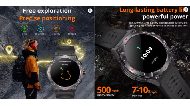 Smartwatch Colmi V76, Desain Rugged ala Smartwatch Militer, Tahan Lama, Baterai 500 mAh, Layar AMOLED Tajam, Tahan di Outdoor, GPS, Kompas, Altimeter, Barometer Aktif!, Performa dan Sensor Responsif, Fitur Tambahan dan Konektivitas, Worth It Dibeli