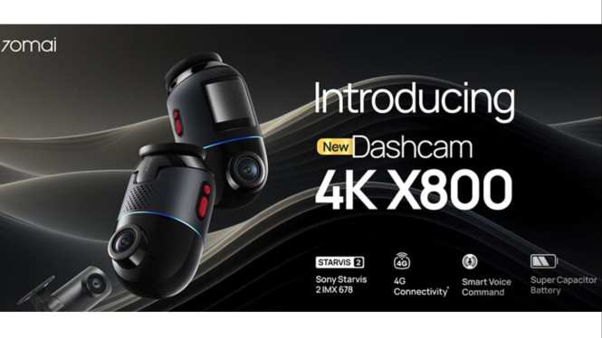 70mai X800 4K Omni, Rekaman 360 Derajat Tanpa Blind Spot, Resolusi Ultra HD 4K yang Mengesankan, Perekaman Fleksibel dengan Frame Rate Tinggi, Tiga Teknologi Gambar Pintar untuk Semua Kondisi, Supercapacitor dan AI Motion Detection 2.0 untuk Keamanan Ekstra, Kendali Mudah lewat Voice Command dan Sistem ADAS, Terhubung 4G dan Dukungan MicroSD hingga 256GB