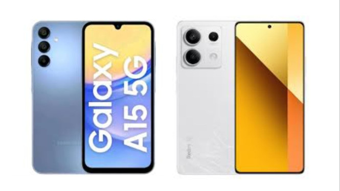 Galaxy A15 dan Redmi Note 13 5G, 1. Samsung Galaxy A15, 2. POCO M6 Pro, 3. Infinix Note 40 Pro 4G, 4. Realme 12, 5. Tecno Camon 40, 6. Xiaomi Redmi Note 13 5G