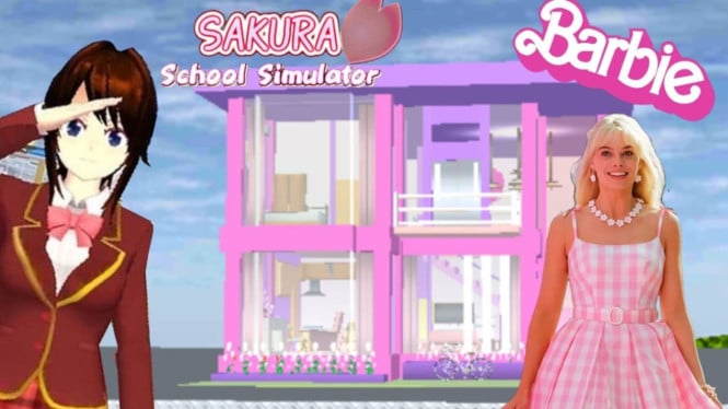 Rumah Barbie Aesthetic di Sakura School Simulator