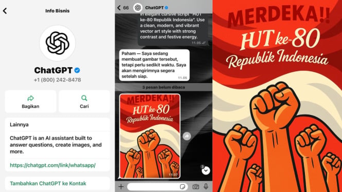 Cara Bikin Gambar AI Tema Kemerdekaan Langsung di WhatsApp