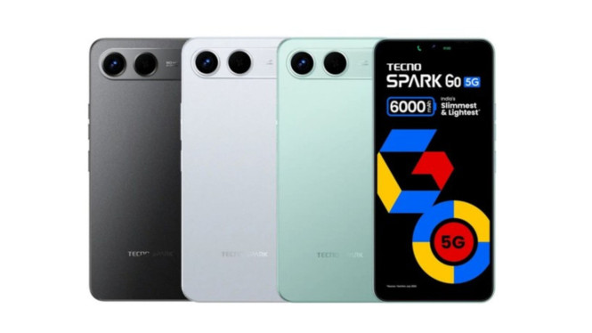 Tecno SPARK Go 5G, 1. Prosesor 5G Bertenaga dan Sistem Operasi Terbaru, 2. Performa Stabil Hingga 5 Tahun, 3. Layar Luas dengan Refresh Rate Tinggi, 4. Kamera Utama 50 MP, 5. Baterai Jumbo dan Desain Ramping, 6. Tahan Debu dan Cipratan Air, 7. Varian Warna Menarik
