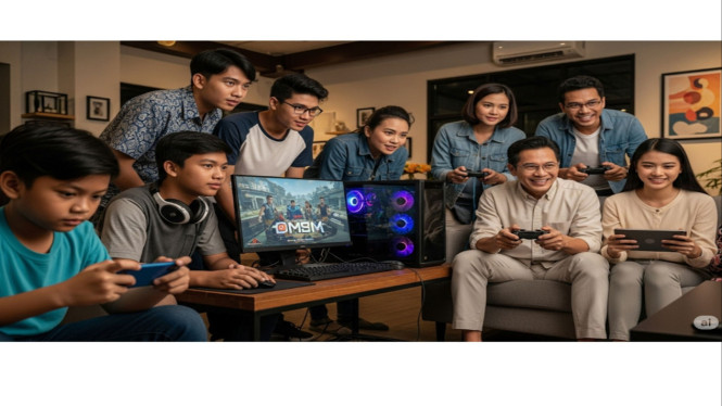 Ilustrasi bermain game