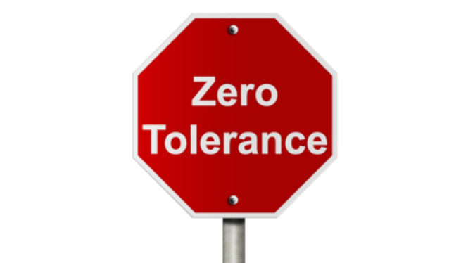 Ilustrasi zero tolerance.