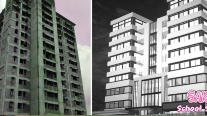 Apartemen Pengabdi Setan di Sakura School Simulator