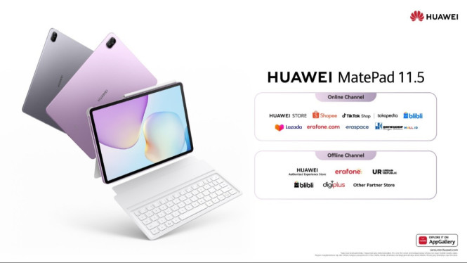 HUAWEI MatePad 11.5”, 1. Desain Super Tipis dan Ringan, Nyaman Dibawa ke Mana Saja, 2. Layar Luas dengan Refresh Rate 120Hz, 3. Dapur Pacu Bertenaga dengan Kirin T82B dan HarmonyOS 4.3, 4. Fitur AI untuk Produktivitas Tinggi, 5. Kamera Mumpuni untuk Meeting dan Foto, 6. Baterai Jumbo dan Fast Charging 40W, 7. Varian Warna dan Penawaran Spesial
