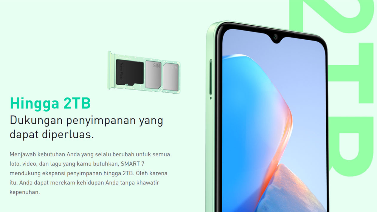 1. Desain Unik dengan Perlindungan Anti-Bakteri, 2. Kamera Depan dengan Flash untuk Swafoto Sempurna, 3. Memori Lega dan Extended RAM untuk Performa yang Lancar, 4. Triple Slot untuk Fleksibilitas Maksimal, 5. Keamanan Terjamin dengan Pemindai Sidik Jari, 6. Konektivitas Wi-Fi 5 untuk Internet yang Cepat