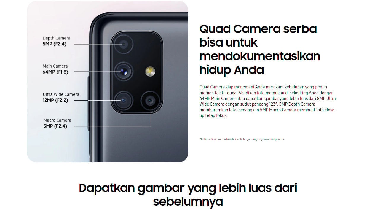 Spesifikasi Samsung Galaxy M51 Memuaskan di Kelasnya, Performa Mumpuni dengan Snapdragon 730G, Kamera Mumpuni untuk Foto dan Video, Baterai Jumbo Tahan Lama, Fitur Lengkap dan Konektivitas Mutakhir, Harga Samsung Galaxy M51 