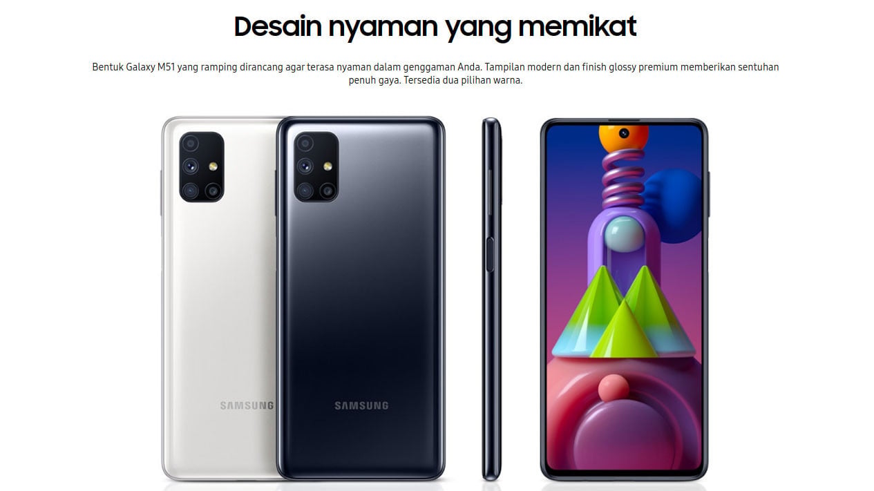 Spesifikasi Samsung Galaxy M51 Memuaskan di Kelasnya, Performa Mumpuni dengan Snapdragon 730G, Kamera Mumpuni untuk Foto dan Video, Baterai Jumbo Tahan Lama, Fitur Lengkap dan Konektivitas Mutakhir, Harga Samsung Galaxy M51 