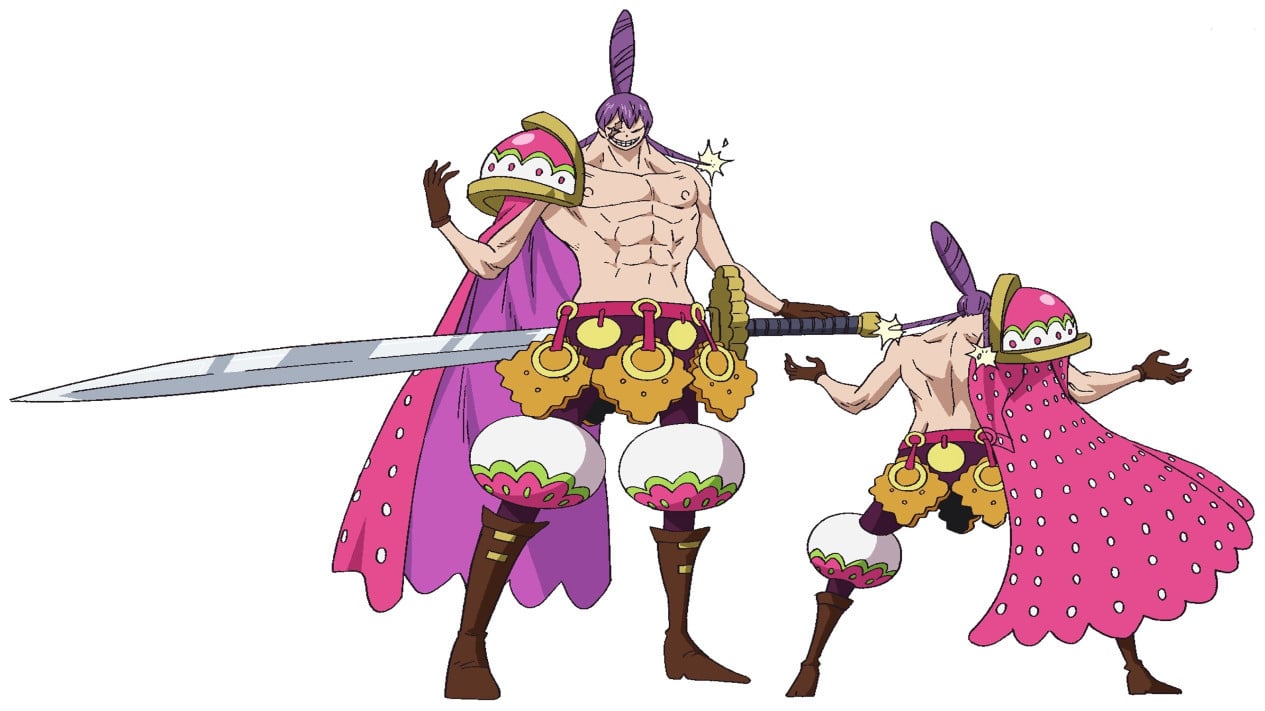 Charlotte Cracker, Ashura Doji , Denjiro , Charlotte Cracker ,  Big Mom , Roronoa Zoro , Fujitora , Garling Figarland , Rayleigh , Gol D. Roger , Nusjuro 
