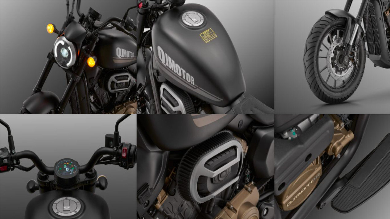 cruiser#qjmotor, Mesin V-Twin Bertenaga, Transmisi Unik: AMT dan CVT dalam Satu Paket, Suspensi dan Ban yang Nyaman, Rem Aman dengan Sistem ABS, Dimensi yang Ramah untuk Rider Asia, Desain Cruiser Elegan, Cruiser Modern dengan Sentuhan Praktis