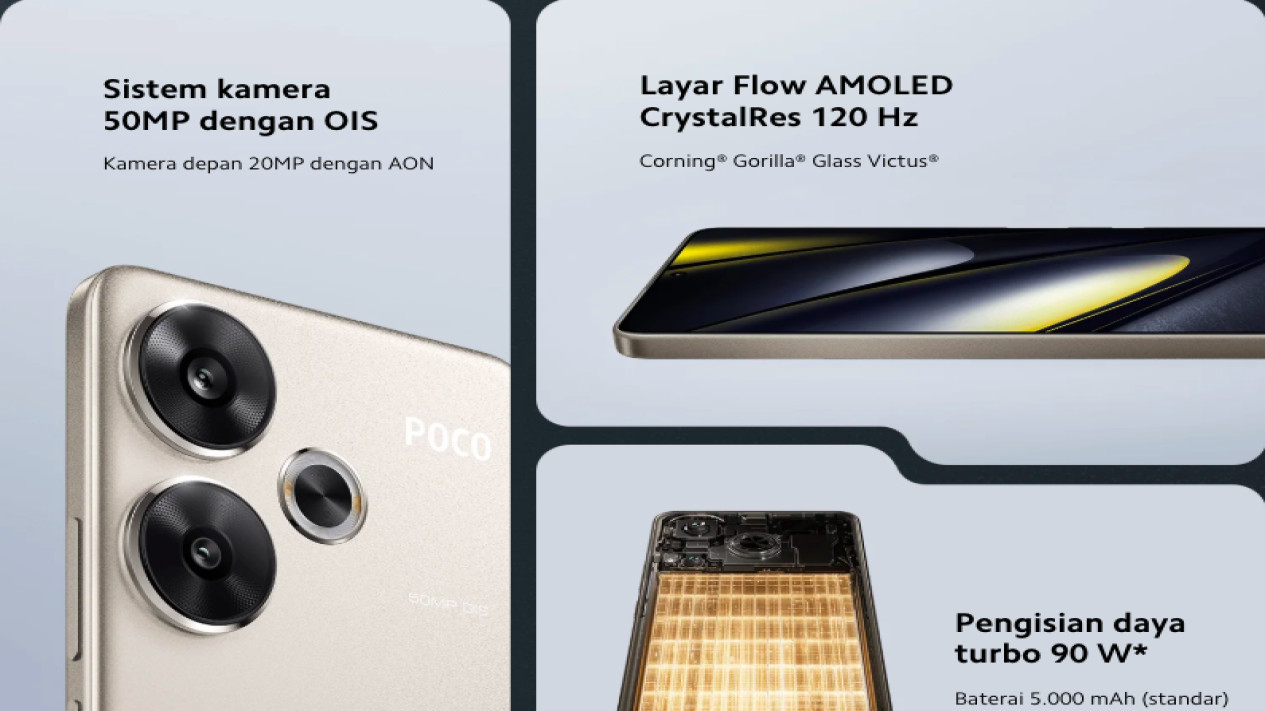 f6#poco, Desain Ringan namun Kokoh, Layar AMOLED 6,67 Inci dengan Visual Memanjakan, Performa Bertenaga Snapdragon 8s Gen 3, Kamera Utama 50 MP dengan Teknologi OIS, Baterai 5.000 mAh dengan Fast Charging 90 W, Fitur Lengkap untuk Kebutuhan Sehari-hari, HyperOS sebagai Antarmuka Andalan, Flagship Killer dengan Harga Lebih Terjangkau