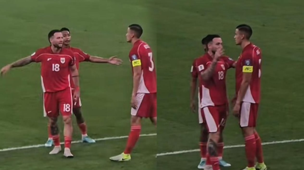 Momen Jay Idzes mendapat arahan dari Marc Klok dan Beckham Putra di pertandingan Timnas Indonesia vs Arab Saudi. 
