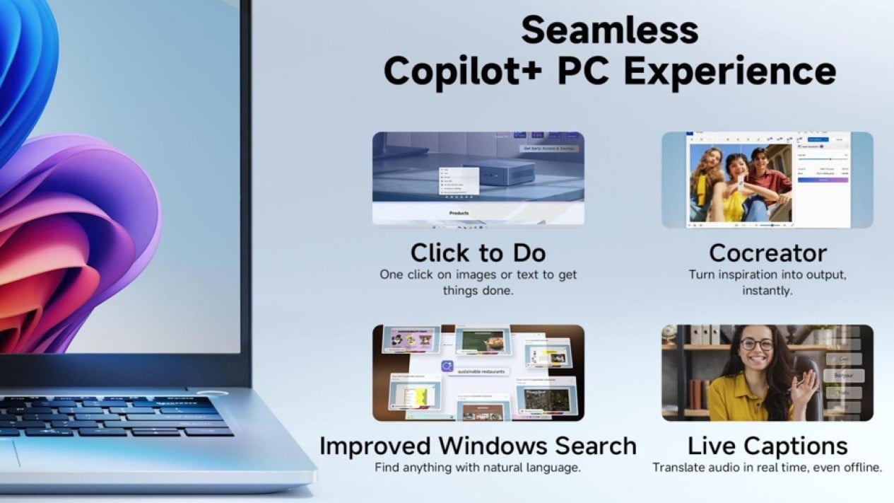 Performa prosesor Intel Core Ultra 5 226V dengan GPU Intel Arc 130V (Photo: CHUWI), Desain dan Layar untuk Mobilitas dan Kenyamanan Visual, Performa Intel Lunar Lake dan Grafis Intel Arc, Kecanggihan AI dengan Copilot+ dan NPU, Memori, Penyimpanan, dan Konektivitas Modern, Harga dan Ketersediaan untuk Pasar Global