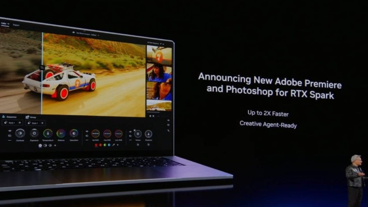 Adobe Premier and Photoshop for Nvidia RTX Spark (Photo: NVIDIA), Nvidia RTX Spark CPU (Photo: NVIDIA), NVIDIA Meluncurkan Jawaban untuk Chip Apple Silicon di PC Windows, Nvidia Blackwell RTX GPU (Photo: NVIDIA), Performa dan Kapabilitas RTX Spark yang Mengagumkan, Adobe Premier and Photoshop for Nvidia RTX Spark (Photo: NVIDIA), Dukungan Software dan Ekosistem untuk Produktivitas dan Kreativitas, Nvidia RTX Spark Laptops (Photo: NVIDIA), Desain Laptop yang Tipis dan Ringan dengan Fitur Premium, Menanti Data Performa dan Kehadiran di Pasar Indonesia