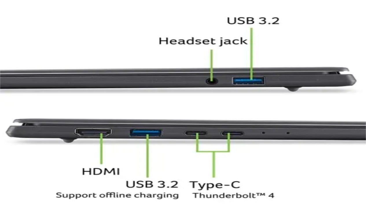 Sisi samping laptop Acer Swift Go 16 menunjukkan profil yang ramping (Photo: Acer), Tampilan laptop Acer Swift Go 16 yang tipis dan elegan (Photo: Acer), Desain Ringan untuk Layar Ukuran Besar, Sisi samping laptop Acer Swift Go 16 menunjukkan profil yang ramping (Photo: Acer), Performa Kencang dengan Intel Core Ultra 9, Kualitas Visual Layar OLED yang Memanjakan Mata, Harga dan Varian Menarik Acer Swift Go 16