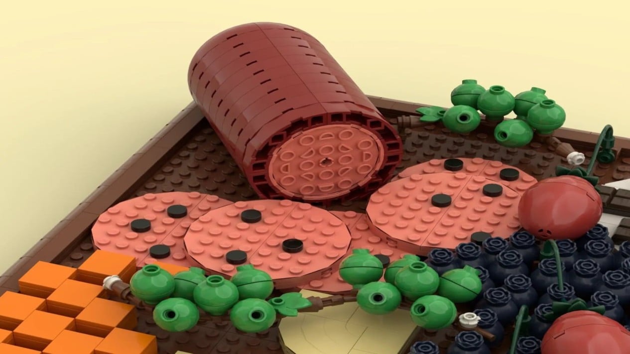 Susunan keju dan kerupuk dari LEGO yang sangat rinci (Photo: Istimewa), Replika papan charcuterie lengkap dari LEGO karya BiologyBuilder (Photo: Istimewa), Detail Rinci Papan Charcuterie Dalam Bentuk LEGO, Detail susunan salami dan keju pada LEGO Charcuterie Board (Photo: Istimewa), Sentuhan Detail Kecil yang Menambah Realisme, Susunan keju dan kerupuk dari LEGO yang sangat rinci (Photo: Istimewa), Potensi Produk Ini Masuk Pasar Resmi LEGO
