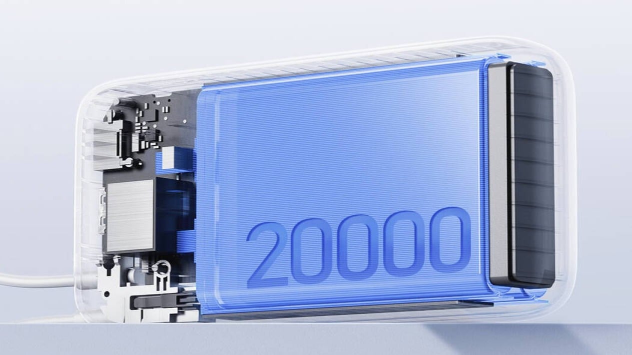 Tampilan bagian depan power bank Xiaomi 20000 mAh terbaru dengan kabel USB-C terintegrasi., Tampilan bagian depan power bank Xiaomi 20000 mAh terbaru dengan kabel USB-C terintegrasi., Desain Kabel USB-C Terintegrasi Yang Memudahkan Mobilitas Harian, Detail port USB dan lampu indikator LED pada power bank Xiaomi terbaru., Inovasi Fitur Kesehatan Baterai Untuk Masa Pakai Lebih Lama, Standar Keamanan Baru Untuk Penggunaan Yang Lebih Tenang, Potensi Rilis Resmi Di Indonesia