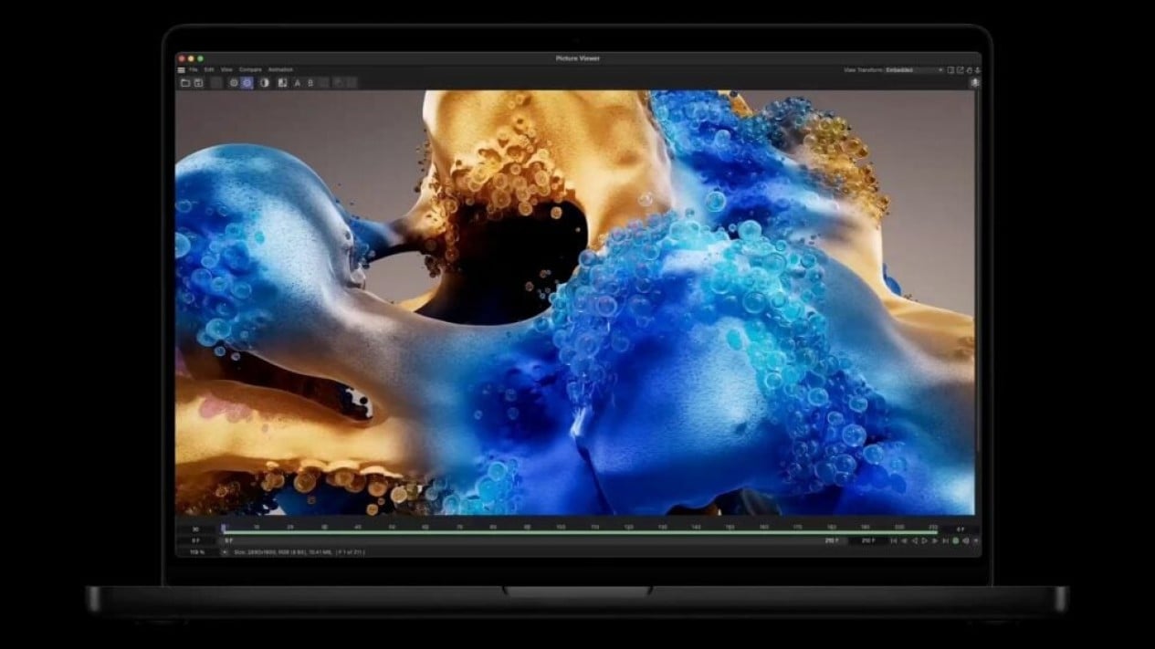Visualisasi desain MacBook Ultra dengan bezel lebih tipis dan layar OLED hybrid, Bukan Sekadar MacBook Pro Baru, Visualisasi desain MacBook Ultra dengan bezel lebih tipis dan layar OLED hybrid, Lompatan Teknologi Layar, Bukan Sekadar Ganti Panel, Grafik proyeksi pendapatan panel OLED untuk laptop dari Omdia, Chip M6 Pro dan M6 Max Jadi Otak Utama, Potensi Rilis dan Posisi di Pasar Indonesia