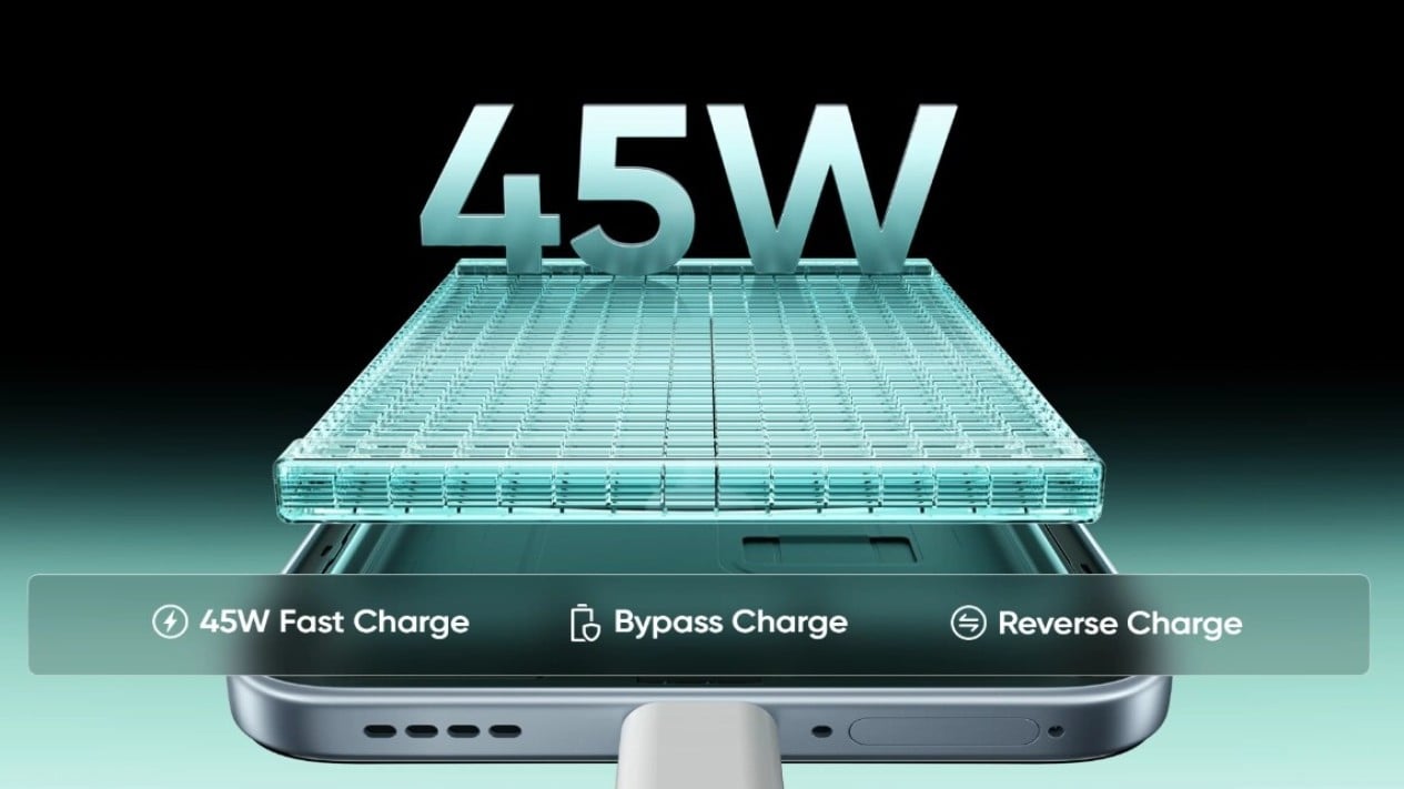 Proses pengisian daya r‌ealme 16T 5G dengan f‌ast charging 45W, Baterai Titan 8000 mAh yang Bisa Bertahan Tiga Hari, Baterai Titan r‌ealme 16T 5G berkapasitas 8000 mAh dengan teknologi Silicon Carbon, Pengisian Daya Cepat 45W dengan Fitur Bypass Charging, Proses pengisian daya r‌ealme 16T 5G dengan f‌ast charging 45W, Layar AMOLED 6,81 Inci dengan Refresh Rate 144 Hz, Ketahanan Air dan Debu Berlapis dengan Standar Militer, Kamera Utama 50 MP dengan Sensor Sony IMX852, Fitur Selfie Mirror pada modul kamera belakang r‌ealme 16T 5G, Performa Dimensity 6300 yang Cukup untuk Kebutuhan Harian, Sistem Pendingin AirFlow VC Seluas 5300 mm², Sistem pendingin AirFlow Vapor Chamber pada r‌ealme 16T 5G seluas 5300 mm², Konektivitas Lengkap untuk Kebutuhan Masa Kini