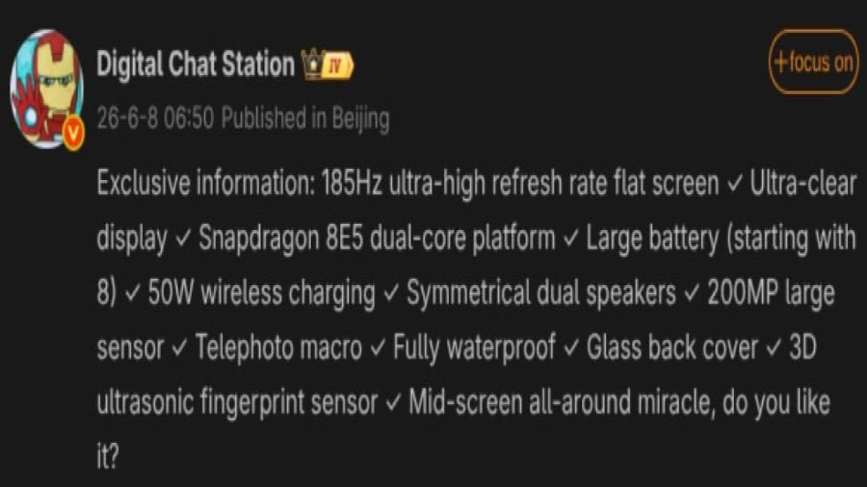Redmi K100 Pro Specs leak, Layar Kencang 185Hz dan Dapur Pacu Generasi Terbaru, Redmi K100 Pro Specs leak, Lompatan Baterai 8.500mAh dan Pengisian Nirkabel 50W, Kamera 200MP Bersanding Lensa Telefoto, Potensi Rilis dan Harga di Indonesia