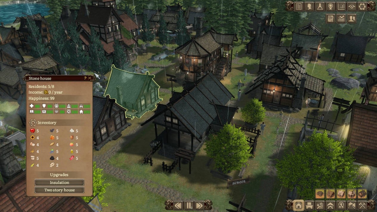 Tampilan gameplay pengelolaan kota di game Patron, Bukan Sekadar Membangun, Tapi Menjaga Perasaan Warga, Kebakaran melanda kota di game s‌urvival city builder Patron, Cuaca Ekstrem dan Bencana Tak Terduga, Tampilan gameplay pengelolaan kota di game Patron, Pohon Penelitian dan Strategi Jangka Panjang, Harga dan Potensi Pasar di Tanah Air