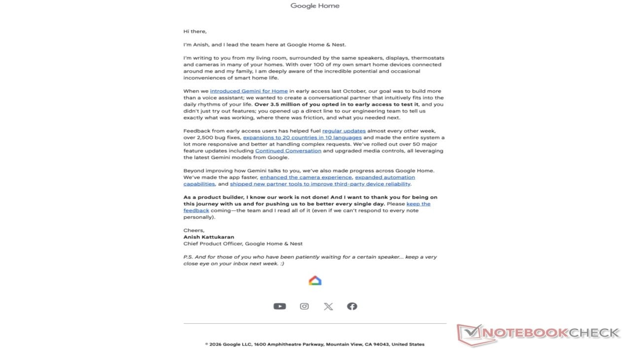 Google Home email dari Chief Product Officer Google Home &amp; Nest, Desain dan Fitur Baru Google Home Speaker, Google Home email dari Chief Product Officer Google Home &amp; Nest, Varian Warna dan Pilihan Konsumen, Harga dan Ketersediaan di Indonesia