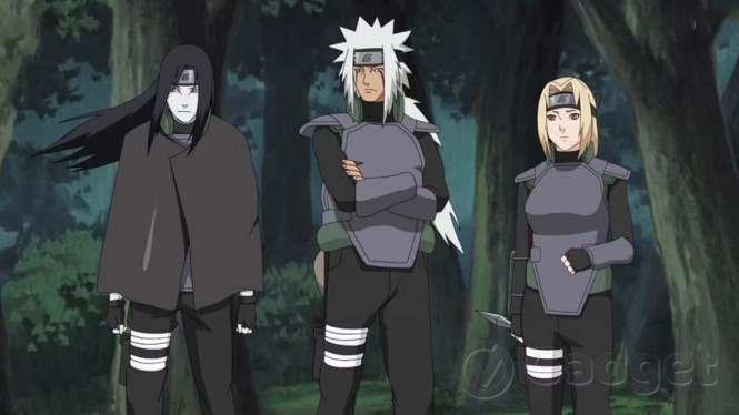 Trio Sannin, 1. Hanzo, 2. Hiruzen Sarutobi, 3. Naruto dalam Mode Jinchuriki, 4. Itachi Uchiha, 5. Sasuke Uchiha, 6. Pain (Nagato), 7. Madara Uchiha