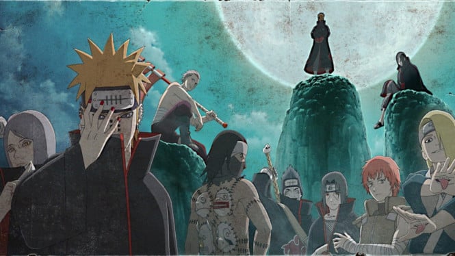 Mengenal Jutsu Khas Setiap Anggota Akatsuki, 10. Mayfly (Zetsu), 9. Death Controlling Possessed Blood (Hidan), 8. C4 (Deidara), 7. Performance Of A Hundred Puppets (Sasori), 6. Earth Grudge Fear (Kakuzu), 5. Great Shark Bullet (Kisame), 4. Paper Person Of God (Konan), 3. Shinra Tensei (Pain), 2. Tsukuyomi (Itachi), 1. Kamui (Obito)