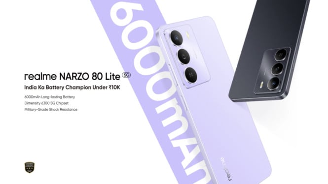 Realme Narzo 80 Lite 5G: HP Murah dengan Layar 120Hz, Layar Lebar dan Halus untuk Hiburan Maksimal, Performa Gahar Berkat Chipset Dimensity 6300, Baterai 6000mAh: Siap Temani Seharian Penuh, Kamera 32MP: Lebih dari Sekadar Lite, Konektivitas dan Fitur Tambahan: Lengkap di Kelasnya, Desain Ringan dan Warna Kekinian, Harga dan Ketersediaan