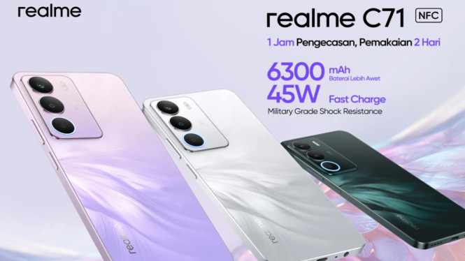 Realme C71 NFC dan Buds T200, realme C71 NFC: Si "Long-Lasting Champion" di Segmen Dua Jutaan, Daya Tahan Baterai dan Pengisian Kilat, Desain Elegan dan Perlindungan Maksimal, Fitur Lain yang Bikin Nyaman, Penawaran Perdana dan Kesempatan Menarik!